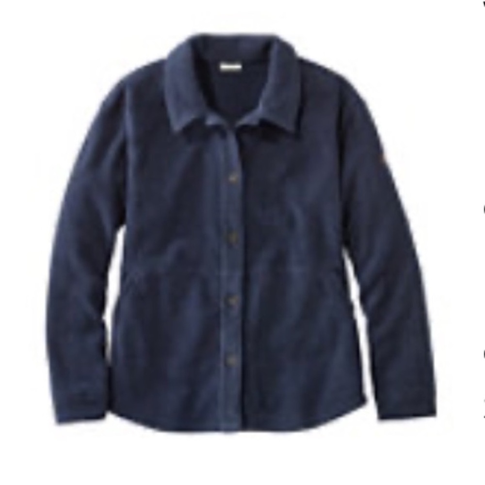 LL Bean Navy cozy cottage fleece- M